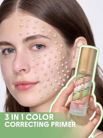 Base De Maquillage Correctrice Triple Threat 3 En 1 Pour Le Visage, Minimise Les Pores, Lisse Les Ridules, Base De Maquillage LéGèRe, Correctrice De Couleur, , NoëL, Hiver Marque Beauté Visage Maquillage CosméTique Pour Femmes Filles Parfait Pour Hiver IdéAl Pour Y2K ÉLéGant Mode Adapté Pour Anniversaire Xmas Cadeau FêTe PrêT Meilleure Couleur