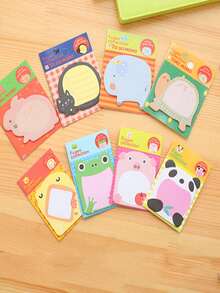 100张可爱便签套装，卡通动物便签，冰箱贴，学校派对礼品袋填充物，办公备忘录，学生课堂礼物（八种款式，随机发货） - 預設 - 查看 3