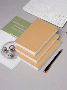1本40/200/400页A5空白牛皮纸笔记本，加厚素描本、日记本、记事本，附赠随机贴纸，适合办公学习写作，可作为节日、生日礼物或返季计划本使用。 - 黃色 - 查看 1