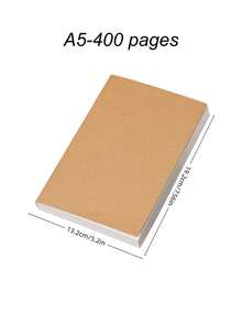 1本40/200/400页A5空白牛皮纸笔记本，加厚素描本、日记本、记事本，附赠随机贴纸，适合办公学习写作，可作为节日、生日礼物或返季计划本使用。 - 黃色 - 查看 9