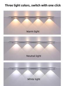 1pc Smart Led Motion Sensor Light, Ultra-Thin Cat-Eye Hill Light Strip, Rechargeable Self-Adhesive Wardrobe, Wine Cabinet, Kitchen Cabinet Light Strip - Multicolor - View 6