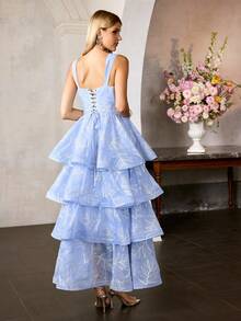 MOTF PREMIUM WOMEN'S NEW WAIST CINCHING FISHBONE LIGHTWEIGHT DRESS - Blue - View 4