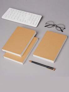 1本40/200/400页A5空白牛皮纸笔记本，加厚素描本、日记本、记事本，附赠随机贴纸，适合办公学习写作，可作为节日、生日礼物或返季计划本使用。 - 黃色 - 查看 2