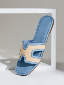 SHUZIA Women's Fashionable Versatile Cut-Out Flat Sandals Valentine's Day - Baby Blue - View 5