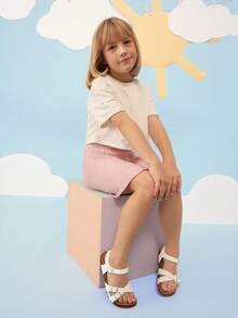 Mini mi #ComfortLite Kids' Triple-Buckle Cross-Strap Slingback Soft-Footbed Premium Faux Leather White Sandals – Secure, Comfy & Ultra-Light - White - View 2