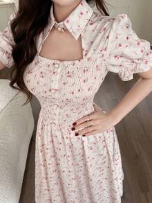 Feyla Elegant A-Line Waist Cinched Women's Dress