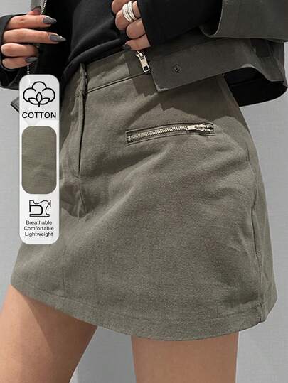 DAZY 女士高腰修身迷你裙