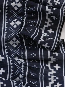 Sunspun Camisa suelta con estampado de estilo retro para tallas grandes - Multicolor - Ver 10