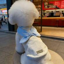 PETSIN Pet Autumn And Winter Stripe Bow Vest Teddy Schnauzer Small Cat Dog Coat Puppy Clothes Dog Clothes For Small Dogs - Blue - View 6