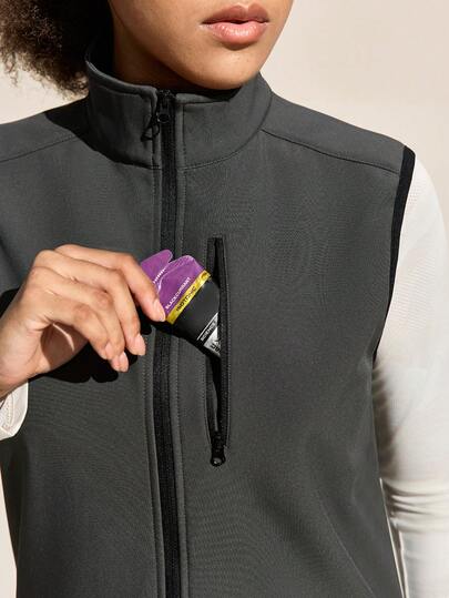 Exploreva 女士纯色立领户外背心外套