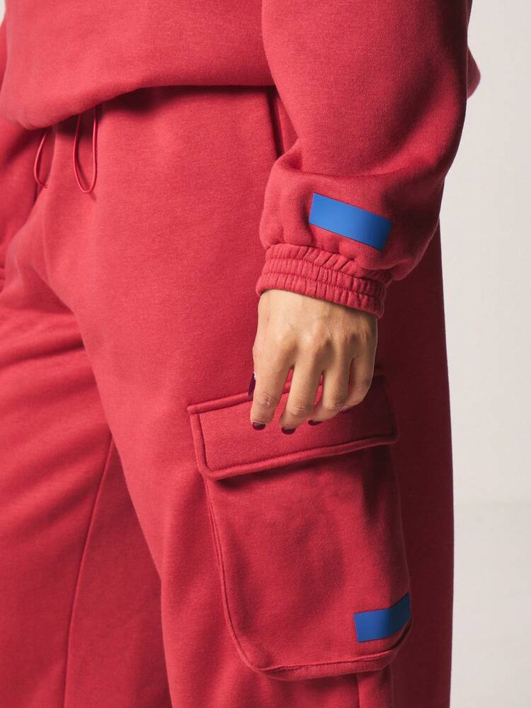 MISSGUIDED Bubble Hem Oversized Hoodie Long Sleeve With Brand Tag Casual Pullover Sweatshirt Fall Winter Streetwear