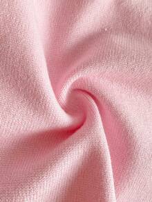 PrepCrw 女童学院风蝴蝶结刺绣Polo领短袖毛衣 - 粉色 - 查看 7