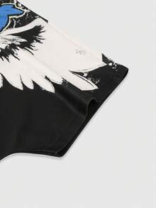 ROMWE MEN Goth Men's Casual Printed Round Neck Short Sleeve T-Shirt - Multicolor - View 4