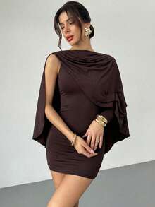 Firerie Elegante vestido mini chal de color púrpura-rojo para mujer, estilo vintage, adecuado para fiestas, citas, salidas, etc. / Vestido de fiesta / Vestido de fiesta elegante / Vestido de Año Nuevo / Vestidos elegantes para fiestas - Red Plum - Ver 6