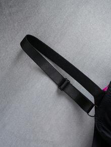 DesireSculpt 2pcs/Set Plus Size Women Lace Patchwork Minimalist Underwire Bra With Lift & Support, Wedding - Multicolor - View 5