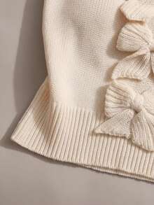 Franclia Women's Sleeveless Halter Knit Crop Top With Bow Knot Details Casual Plain Apricot - Apricot - View 5