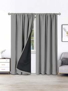 单片遮光隔热窗帘 - 99% 防紫外线涤纶面料，杆袋式悬挂，不可漂白平织，卧室艺术主题，涂层遮光隔热，降噪 - 卧室、农舍风格、深度睡眠的理想之选