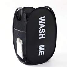 1个家用可折叠脏衣篮，衣物收纳篮，脏衣篮桶形洗衣篮，浴室脏衣收纳篮，新型洗衣篮，可折叠弹出式网篮，带提手脏衣篮，洗衣篮，洗衣篮，浴室收纳篮，篮子，收纳篮，可折叠洗衣篮 - 多色白網 - 查看 14