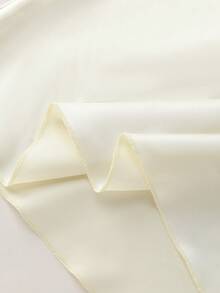 Franclia Women's Elegant Fashion Minimalist Versatile Pearl Chain Draped Neck Satin Tank Top, Spring/Summer - Apricot - View 7