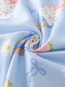 2pcs Girls Toddler Cute Ice Cream Print Crew Neck Long Sleeve Top And Leggings Soft Comfortable Pajama Set - Multicolor - View 6