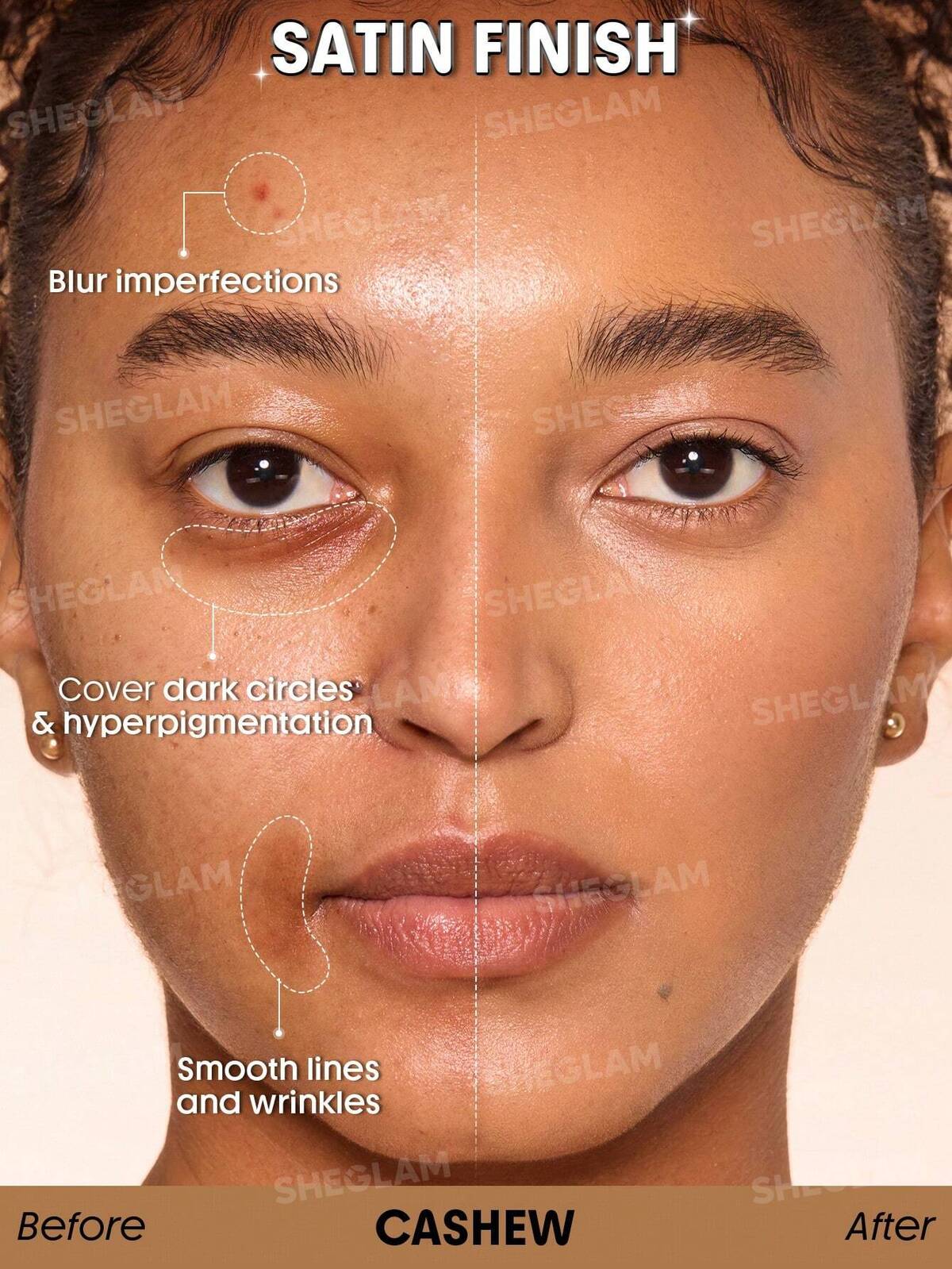 Skin Sync Satin Foundation-Cashew
