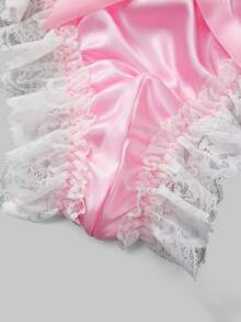 DrisQ Quần lót nam phối ren tương phản với nơ trang trí, đồ lót gợi cảm. - màu đen - Xem 5