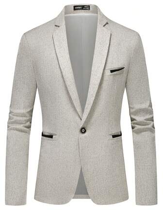 Manfinity Mode Men's Solid Color Minimalist Casual Long Sleeve Blazer