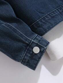 Manfinity Homme 男士时尚拉链口袋连帽牛仔夹克 - 深色水洗藍 - 查看 6