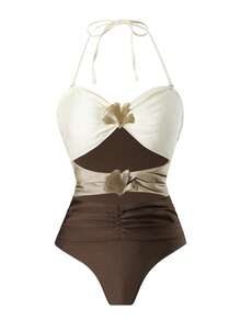 Swim Oasis Bộ đồ bơi liền thân nhiều màu sắc bóng bẩy mới năm 2025 dành cho nữ, kèm váy maxi lưới, đồ bơi thường ngày đi biển, trang phục mùa hè ôm sát cơ thể, bộ đồ bơi và váy đi biển. - Nhiều màu - Xem 3