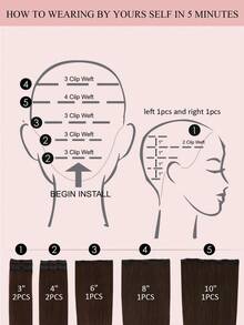 7PCS With 20 Clips Straight Clip In Hair Extensions 100% Real Human Hair Color 2# Dark Brown 14-22 Inch 115G Double Weft Invisible Clip Hair Extensions Remy Natural Human Hair For Women Girls Daily Use Winter Christmas Halloween Costumes Autumn Outfits Women Fall Outfits - S2 - View 8