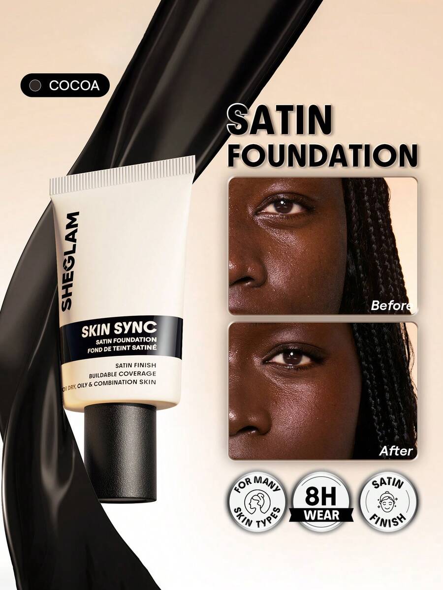 SHEGLAM Skin Sync Satin Kem NềN-Cocoa ThươNg HiệU LàM đẹP Trang đIểM Mỹ PhẩM Cho Phụ Nữ Và Cô GáI HoàN HảO Cho MùA Hè MùA XuâN Lý TưởNg Cho Y2K ThờI Trang Sang TrọNg Phù HợP Cho Sinh NhậT NgàY CủA Mẹ Quà TặNg TiệC SẵN SàNg MàU SắC TốT NhấT - Cocoa - Xem 1
