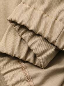 Livesso Women's Casual Patchwork Collar Jacket, Daily Wear, Winter - Khaki - View 8