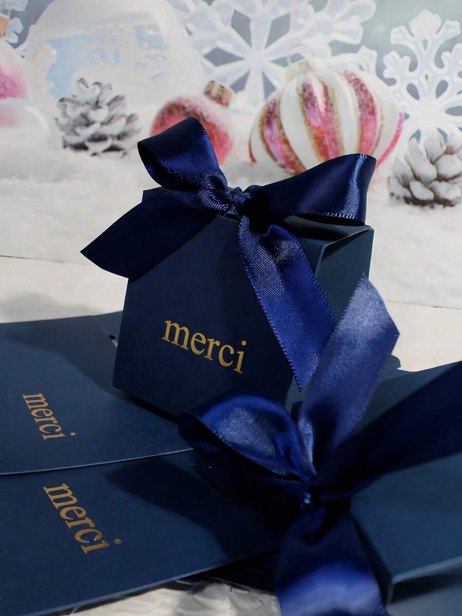 10pcs Party Favor Gift Box Wedding Candy Box Baby Shower Paper Gift Bag Birthday Christmas Favor Present Boxes Packing - Merci Box - View 1