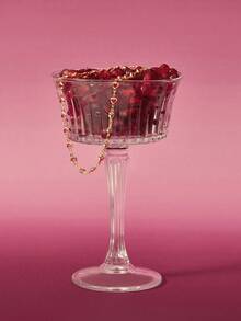 Glisma 女士链条项链，高级/复古/优雅，18K镀金，性感/复古，适合妈妈/女士/女孩/母亲，夏季/海滩/舞会/派对，多层/宝石/串珠/水晶，吊坠/粗链 - 淺粉色 - 查看 5