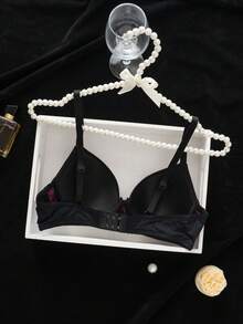 1pc Sexy Lace Simple Gather Small Bust Enhancing Underwire Bra - Multicolor - View 2