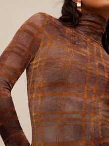 NYA SZN 女士长袖高领修身紫色棕色丝绒节日盛装，适合冬季、春季、圣诞节、新年夜、光明节等各种场合，休闲日常穿着，尽显奢华优雅。