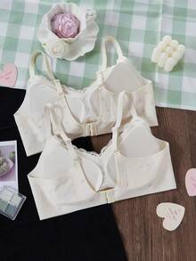 Sujetador sin costuras con estampado floral, adecuado para niñas jóvenes, estudiantes y adolescentes - Multicolor - Ver 2