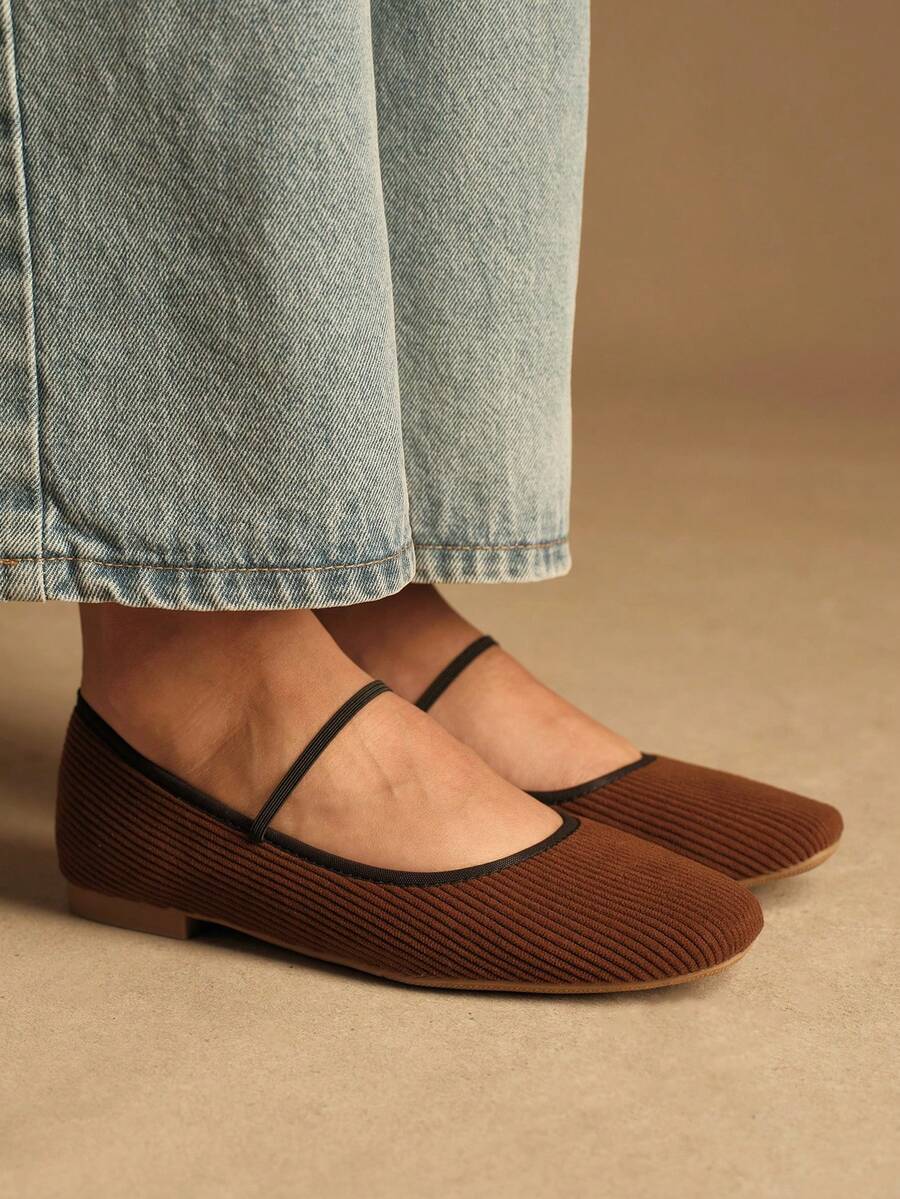 Rosivie Women Casual Versatile Commute Simple Flats - Brown - View 1