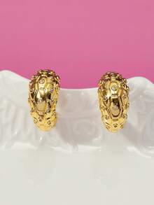 Glisma 18 K vergoldete strukturierte Creolen, Vintage, elegant, für Mutter/Frauen/Mädchen, Premium, Valentinstag, Geschenk