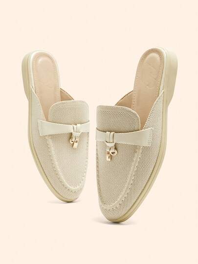 CUCCOO BASICS Women's Fashion Casual Slip-On Loafers With Gold Lock Decor For Christmas
