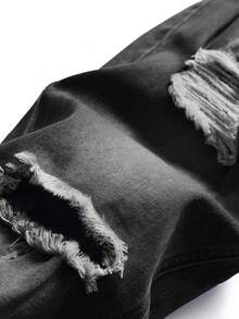 Manfinity LEGND Men's Pocket Distressed Skinny Casual Jeans - Dark Grey - View 6