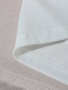 Manfinity Homme Stylish Casual Contrast Stripe Patchwork Print Short Sleeve T-Shirt For Men, Slim Fit, Essential For Dates And Gatherings, Suitable As Gift For Boyfriend - Black - View 6