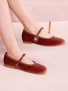 CUCCOO DOLLMOD Mujeres Casual Versátil Commute Simple Hebilla Planos - Óxido marrón - Ver 5