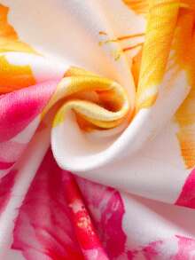 Tween Girl Elegant Casual Vacation Dress, One Shoulder Fitted Butterfly Print Red Knit Dress, Suitable For Spring/Summer Outings And Vacations - White - View 6