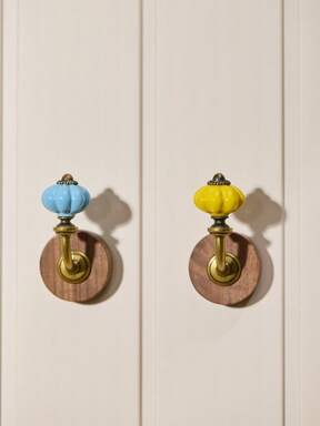 Cirelle Vintage Ceramic Wooden Entryway Hooks Creative No Drill Damage Free Adhesive Mounting Rustic Curtain Tiebacks For Home Decor