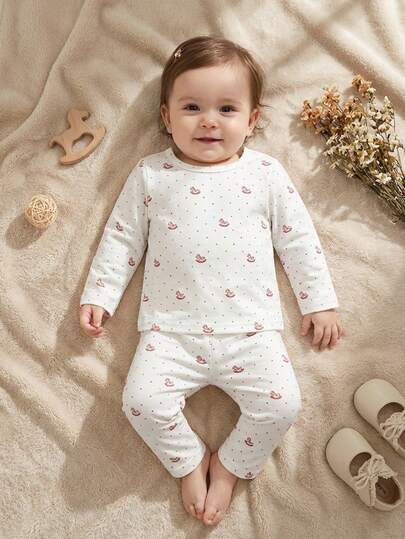 Souflis Babygirl A Six Pieces Set Of Long-Sleeved T-Shirts And Leggings In Various Colors And Cute Styles For The Spring And Autumn School Opening, Showcasing A Fresh And Adorable Look And Offering Diverse Dressing Needs. Knitted Fabric, Moderate Thickness, Simple And Comfortable.