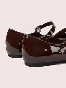 CUCCOO DOLLMOD Zapatos planos de mujer con diseño de hebilla brillante, versátiles y de moda - Café integral - Ver 9