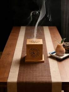 Cirelle Ritual Incense Set - Holy Flame Holder With Sandalwood Storage, For Space Cleansing, Meditation Decor & Meaningful Gift, Incense Burner - Brown - View 9