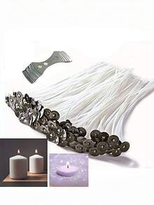 100PCS Various Sizes Pre Waxed Free Long Burning Candle Wicks For DIY Candle Making Party Supplies Wedding Decorations Festival Celebrations Home Craft Scented Candle Supplies - White - View 8