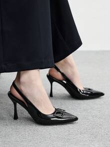 CUCCOO BIZCHIC 女士尖头优雅日常百搭时尚高跟鞋 - 黑色 - 查看 5